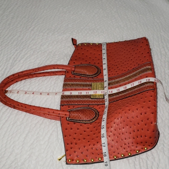 Orange Purse. SJS Handbag Woman Leather - Picture 14 of 16